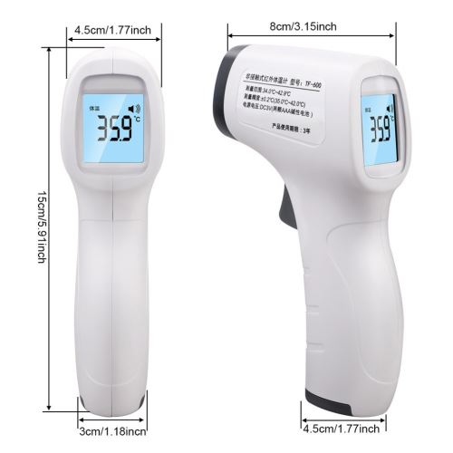 Thermomètre frontal infrarouge infrarouge sans contact, température  corporelle pistolet-adulte blanc - Thermomètre - Achat & prix
