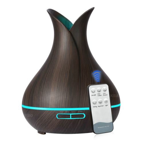 YOKULI - Humidificateur/Diffuseur 400ml LED avec Télécommande - Marron