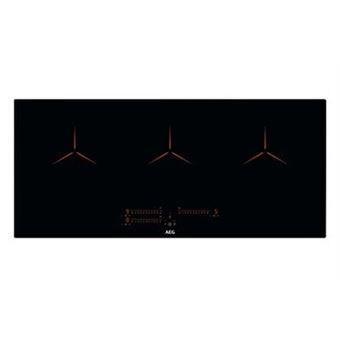 Table:Induction - Largeur (mm):900 - 3 foyers - Foyers induction juxtaposés - Connection H²H: table pouvant piloter certaines hottes - Bandeau de commandes Frontal