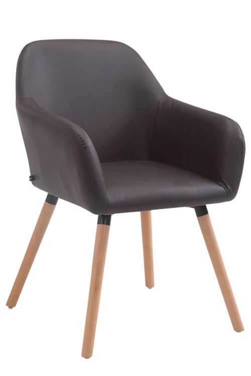 Chaise Visiteur Achat V2 similicuir , Marron/Nature