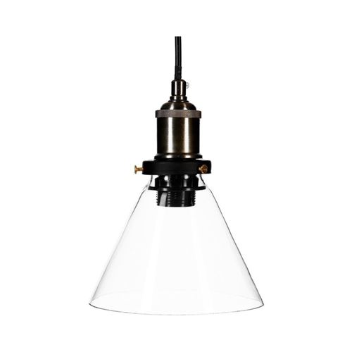 Lampe Suspension Métal Conique Alak 18cm Transparent
