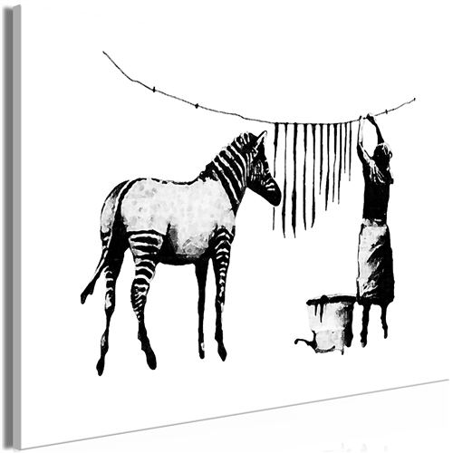 Tableau - Banksy: Washing Zebra (1 Part) Wide - 90x60 Artgeist (1101)