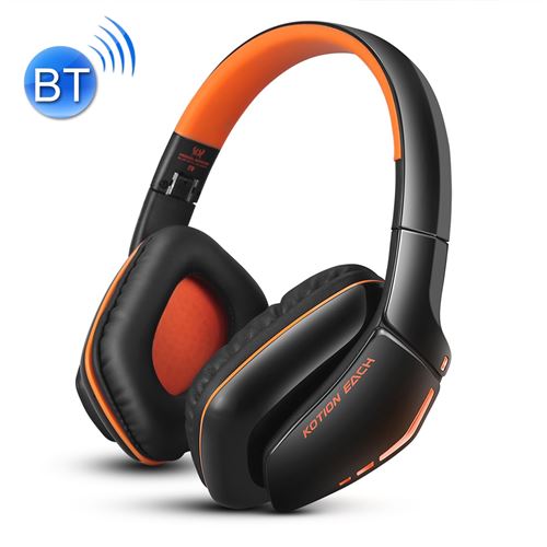 (#62) Bluetooth V4.1 Foldable Gaming Headphone Headset with Mic, For PS4, PC, Mac, Smartphones, Computers(Black+Orange)