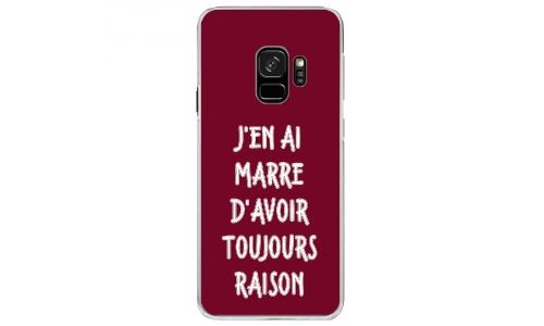 Coque rigide transparente pour Samsung Galaxy S9 avec impression Motifs marre d'avoir raison bordeau
