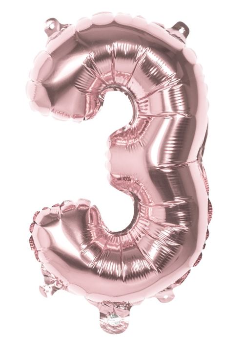 Boland ballon numéro 3 or rose 86 cm