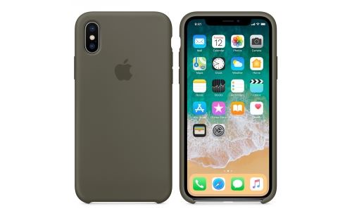 Coque origine Apple iPhoneX silicone vert olive