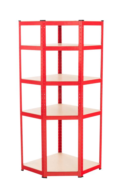 Étagère d'angle FLINT - Format 100x80x200 cm - Couleur Rouge