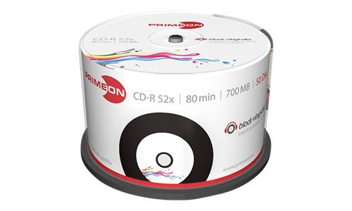 Primeon 2761107 CD-R 80 Rohling 700 MB 50 St. Spindel Vinyl, Bedruckbar