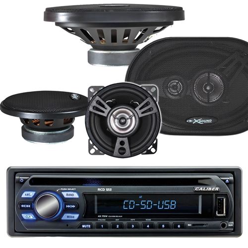 Pack Autoradio Caliber RCD122 75W x 4 + 4 haut parleurs XSound - 680W