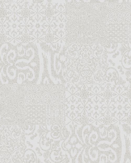 Profhome VD219147-DI Papier peint baroque mat argent 5,33 m2