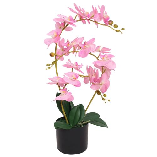 Plante artificielle avec pot Orchid&eacute;e 65 cm Rose Vidaxl Rose