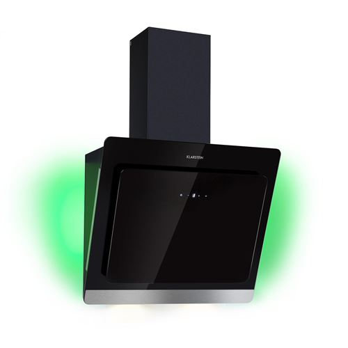 Klarstein Aurora Eco 60 Hotte Aspirante Murale 60Cm - Évacuation Ou Recyclage 550 M³/H - Classe A - Noir