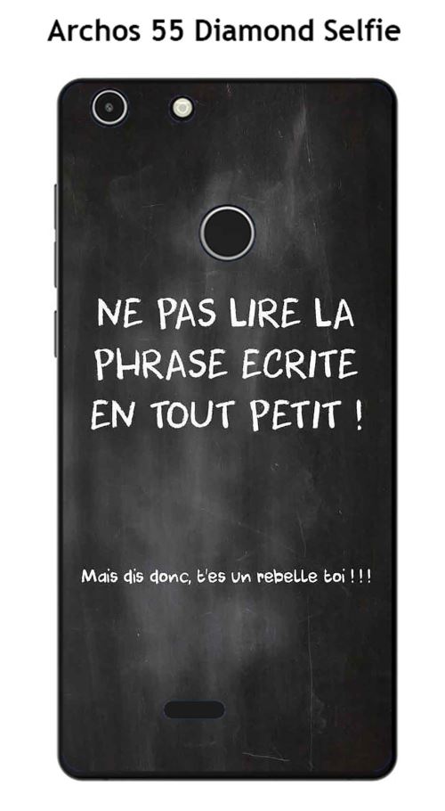Coque Tpu Gel Souple Archos 55 Diamond Selfie Design Citation Rebelle Ecrite A La Craie Coque Et Etui Telephone Mobile Achat Prix Fnac