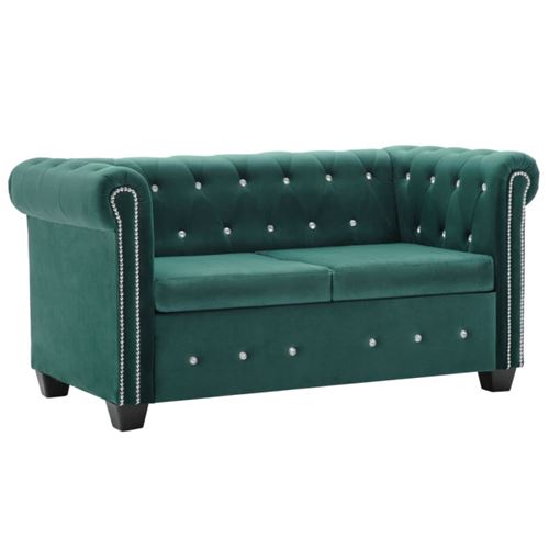 vidaXL Canapé à 2 places Revêtement en velours 146 x 75 x 72 cm Vert