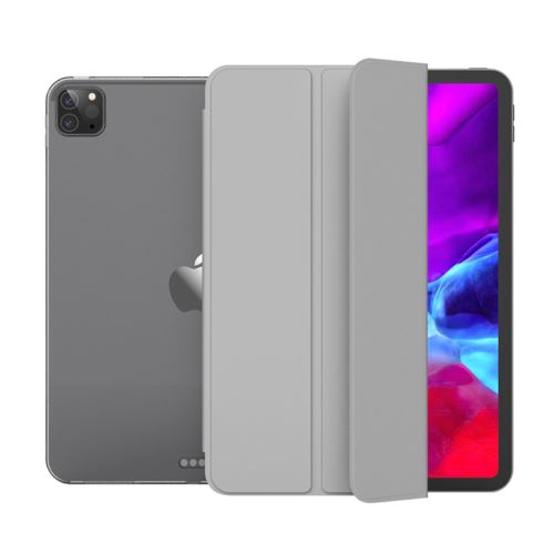 Etui en PU + TPU réveil / sommeil avec support tri-pliure gris pour votre Apple iPad Pro 11 pouces (2020)