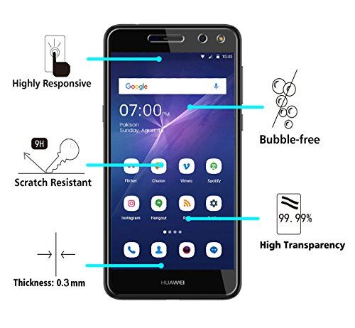 iVoler [Pack de 3] Verre Trempé Huawei Y6 2017, Film Protection en Verre trempé écran Protecteur vitre
