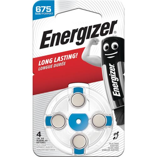 Energizer - Blister de 4 Piles - 675 - Piles Auditives Zinc Air