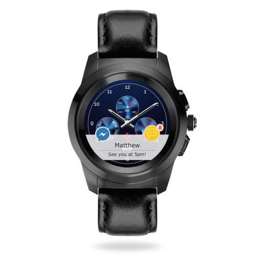 Montre hybride connectée suisse Mykronoz Zetime Premium Petite cuir noir