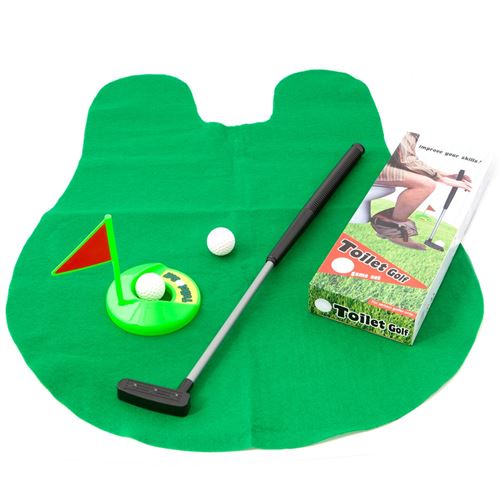 Novelty Place Kit de jeu de toilette de golf – Pratique au mini golf dans  n'importe quelle salle de bain/salle de bain – Excellent cadeau amusant  pour golfeur