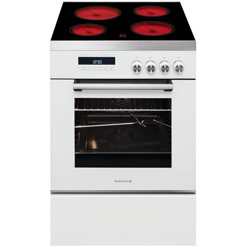 De Dietrich Corium Dcv1568W - Cuisinière - Pose Libre - Largeur : 59.5 Cm - Profondeur : 61.8 Cm - Hauteur : 85 Cm - Avec Système Auto-Nettoyant - Classe A - Perle Blanche