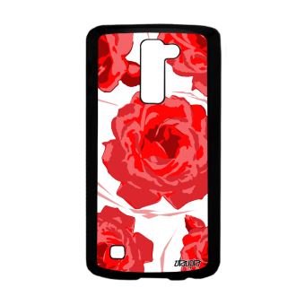 Coque Rose Fleur Lg K10 Love Noir Floral Rouge Dessin Amour