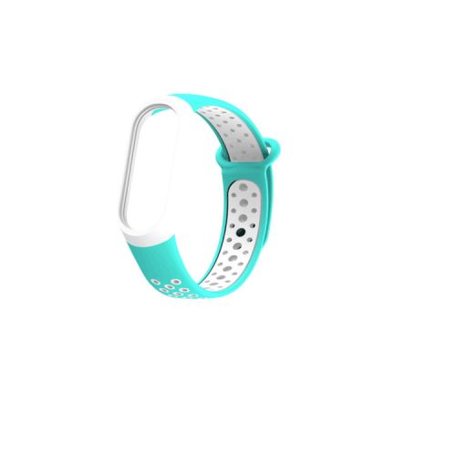 Bracelet en silicone bicolore Smartwatch pour Xiaomi Mi Band 3 - Blanc&Vert
