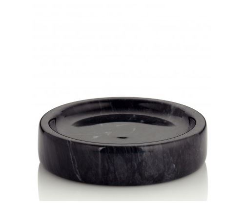 Porte Savon Rond en Marbre Noir