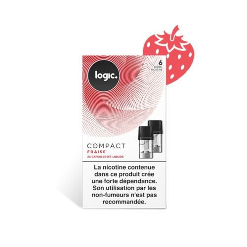 Logic E-Liquide en Capsule Logic Compact – Fraise 6 mg/ml