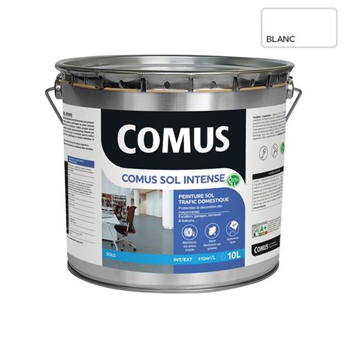 Comus Sol Intense Blanc 10l Peinture Sols Intérieurs Et Extérieurs, Trafic Intense/professionnel