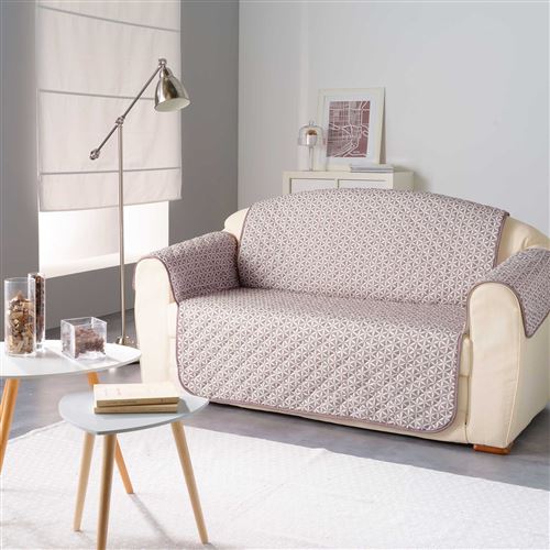 Protege fauteuil matelasse 165 x 179 cm microfibre imprimee kiria Taupe