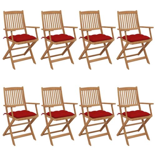 VIDAXL - Chaises pliables de jardin - Lot de 8 - Bois d'acacia - Image 2