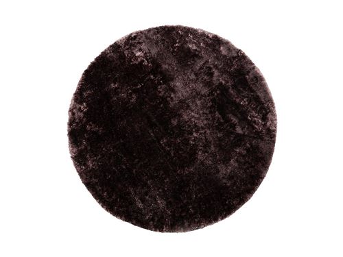 Tapis shaggy à poils longs rond en microfibre brillant TAIKO - D. 150 cm - Mauve