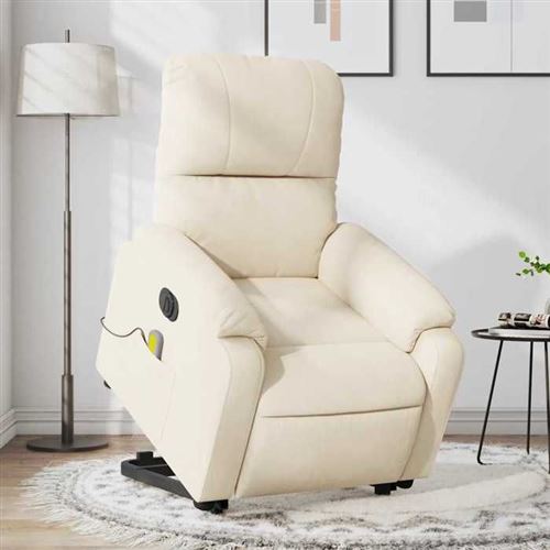 Non Communiqué Beige Vidaxl Fauteuil De Relaxation, Massage, Inclinable Électrique Réglable Tissu Microfibre