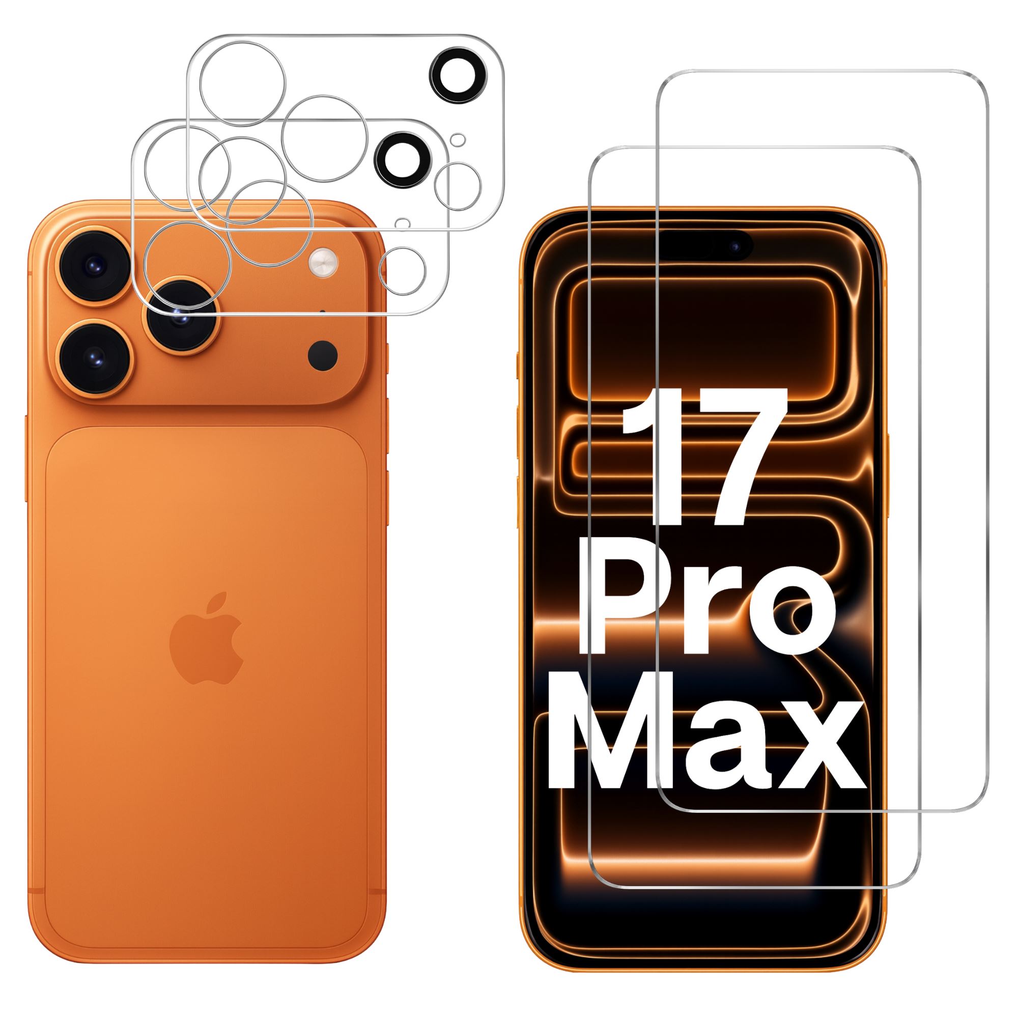 Pack 2 Protections écran Verre Trempé Pour IPhone 17 Pro Max - Dureté 9H, Anti-rayures, Kit D'installation Inclus - 13