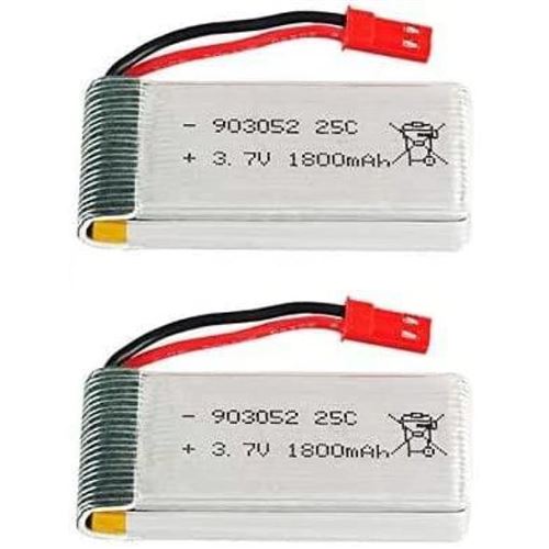 Batterie Li-po 3.7V 1800mAh 25C Prise JST pour Quadcopter & RC Hélicoptère Compatible JJRC H11D, H11C, HQ898B, Silver
