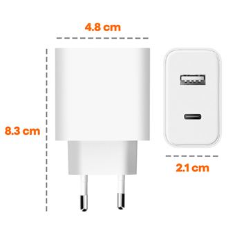Chargeur Secteur Rapide USB2 33W + Cable type C pour Xiaomi