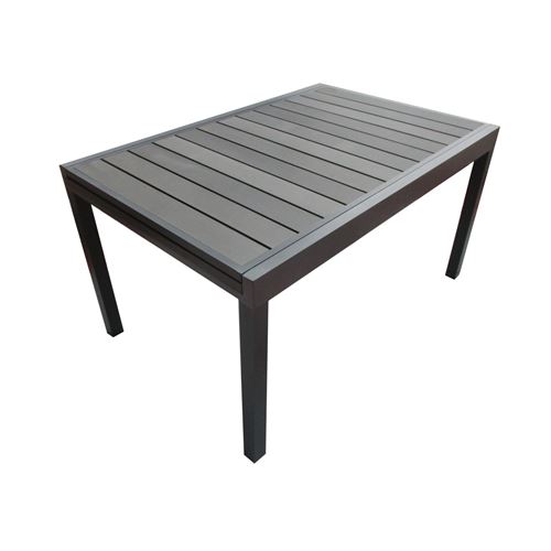 Toilinux - Table de jardin extensible en aluminium avec plateau composite Byron de 6 à 10 personnes - Gris Anthracite - Byron