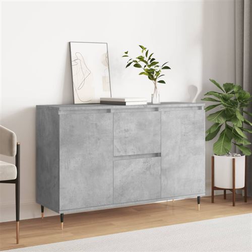 Non Communiqué Gris Buffet Béton 104X35x70 Cm Bois D Ingénierie