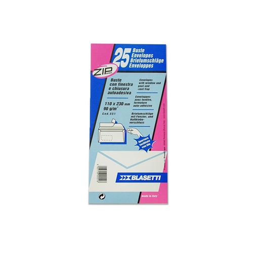 Blasetti 0551 Enveloppe Blanc 25 Pièce(S)