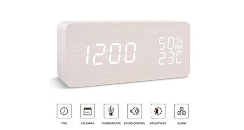 Non Communiqué Blanc Réveil Cool Led Horloge Motif Populaire Night Light Color Clock - Image 1