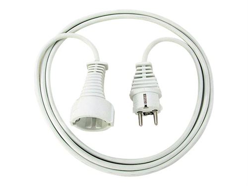 brennenstuhl H05VV-F 3G1,5 - Rallonge de câble d'alimentation - CEE 7/4 (F) pour CEE 7/7 (M) - 2 m - blanc