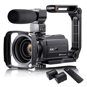 YONIS Caméscope Vidéo 4K 48MP Zoom 16x Vision Nocturne Noir - 1