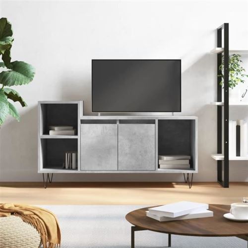 VIDAXL - Meuble TV - Gris béton - 100x35x55 cm - Image 3