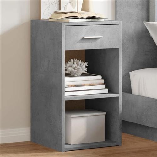Vidaxl Gris Lot De 2 Tables De Chevet Béton 35X34x65 Cm - Image 2