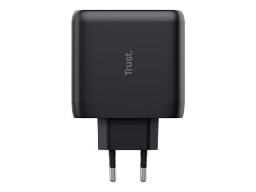 Trust Maxo - Adaptateur secteur - 65 Watt - 3 A - PD 3.0 - 2 connecteurs de sortie (24 pin USB-C) - noir