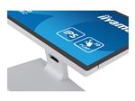 iiyama ProLite T2452MSC-W1 - Écran LED - 24" (23.8" visualisable) - écran tactile - 1920 x 1080 Full HD (1080p) - IPS - 400 cd/m² - 1000:1 - 14 ms - HDMI, DisplayPort - haut-parleurs - blanc