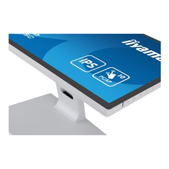 iiyama ProLite T2452MSC-W1 - Écran LED - 24" (23.8" visualisable) - écran tactile - 1920 x 1080 Full HD (1080p) - IPS - 400 cd/m² - 1000:1 - 14 ms - HDMI, DisplayPort - haut-parleurs - blanc