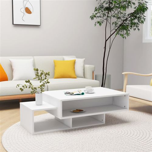 VIDAXL - Table basse - 105x55x32 cm - Blanc - Image 2