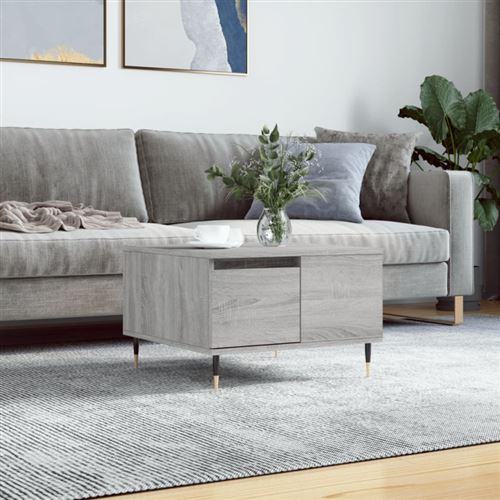 Non Communiqué Gris Vidaxl Salontafel 55X55x36,5 Cm Bewerkt Hout Grijs Sonoma Eikenkleurig830754