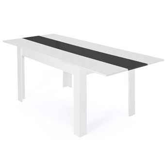 Table à manger extensible rectangle GEORGIA 6-10 personnes blanche et grise 140-220 x 90 cm - 1